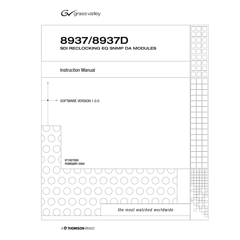 Grass Valley 8937 v.1.0.0 User Manual | 40 pages