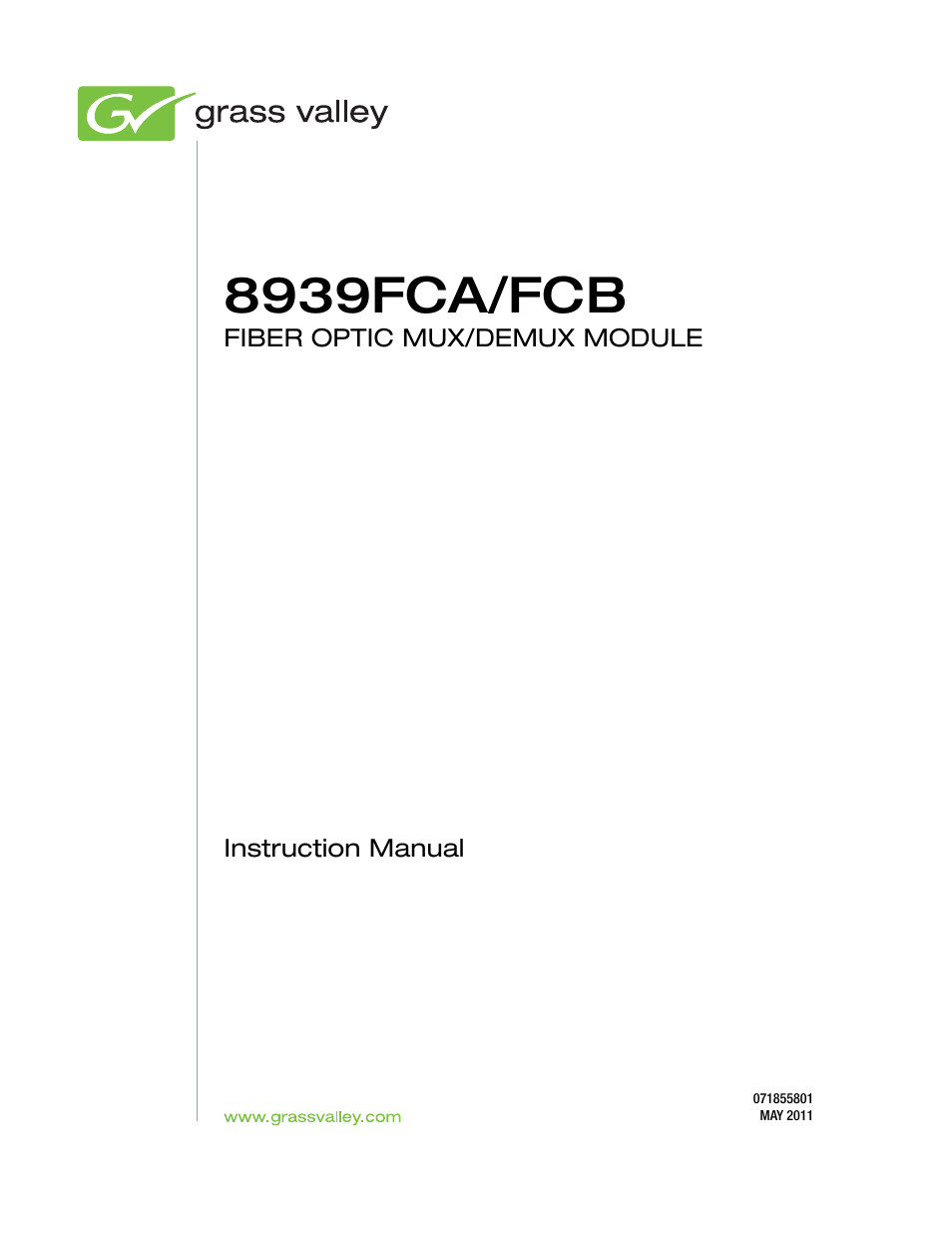 8939fca/fcb | Grass Valley 8939FCA User Manual | Page 3 / 32