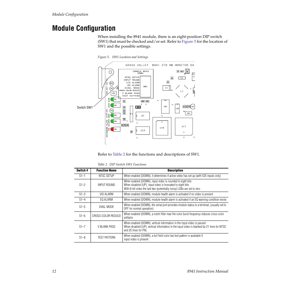 Module configuration | Grass Valley 8941 User Manual | Page 12 / 22