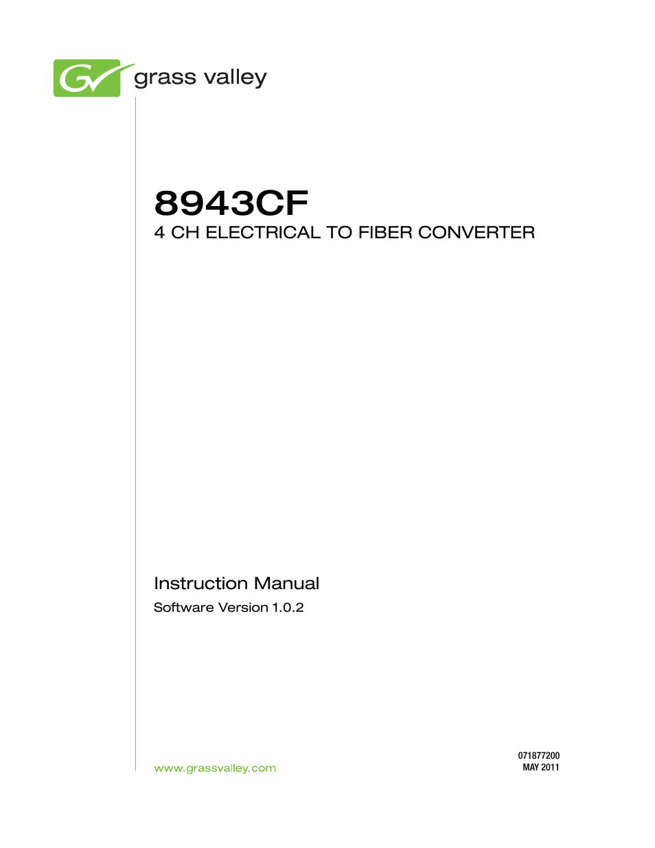 8943cf | Grass Valley 8943CF User Manual | Page 3 / 66