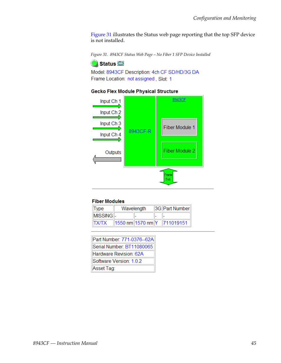 Grass Valley 8943CF User Manual | Page 45 / 66