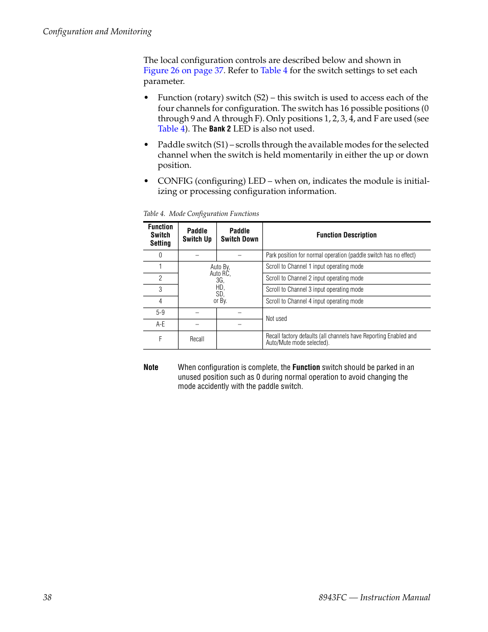 Grass Valley 8943FC User Manual | Page 38 / 64
