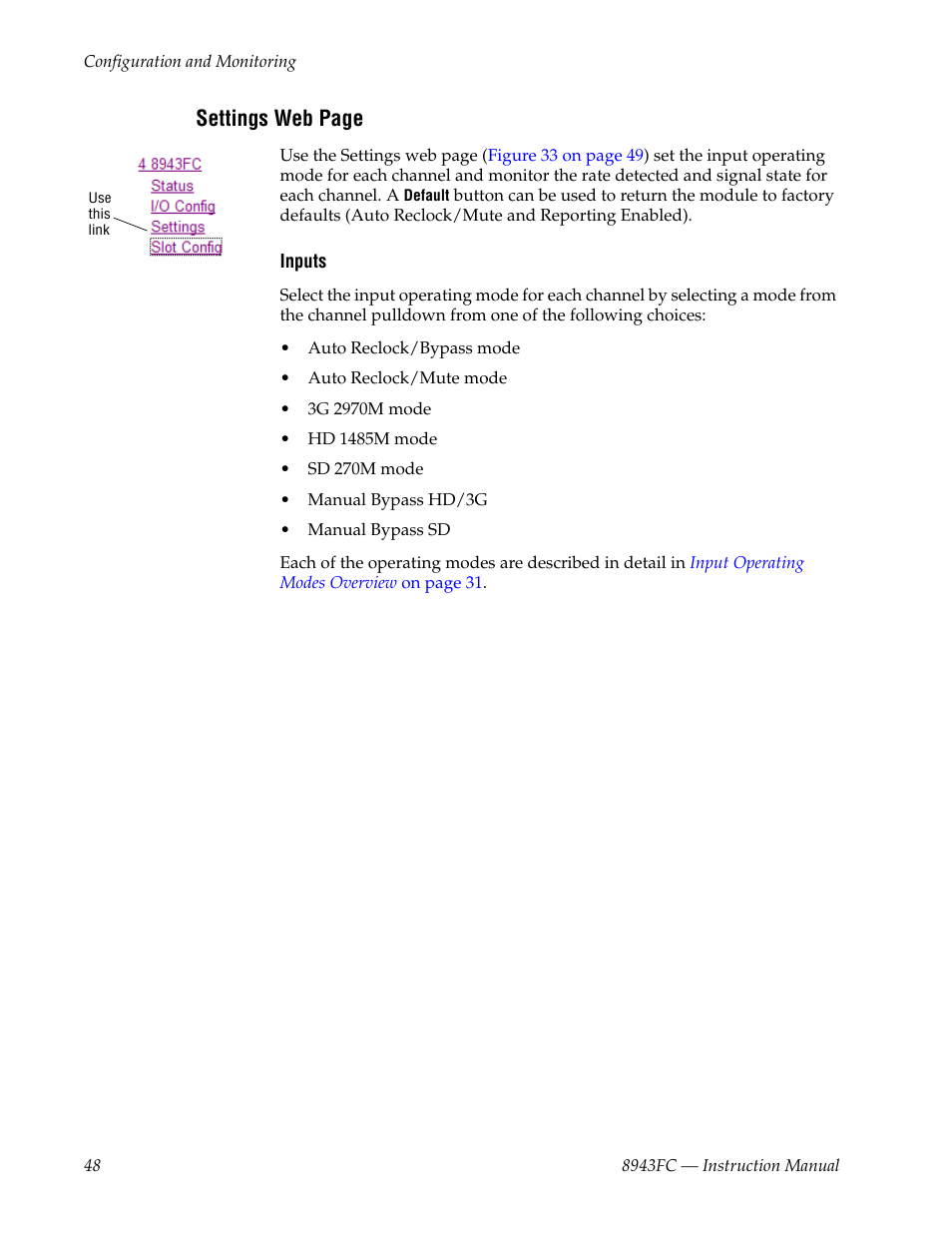Grass Valley 8943FC User Manual | Page 48 / 64