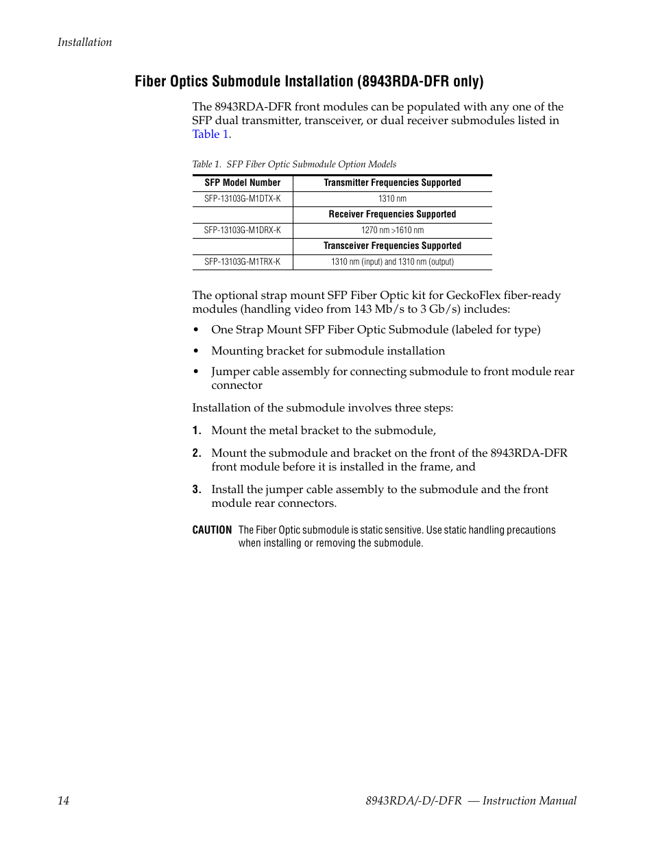 Grass Valley 8943RDA User Manual | Page 14 / 96