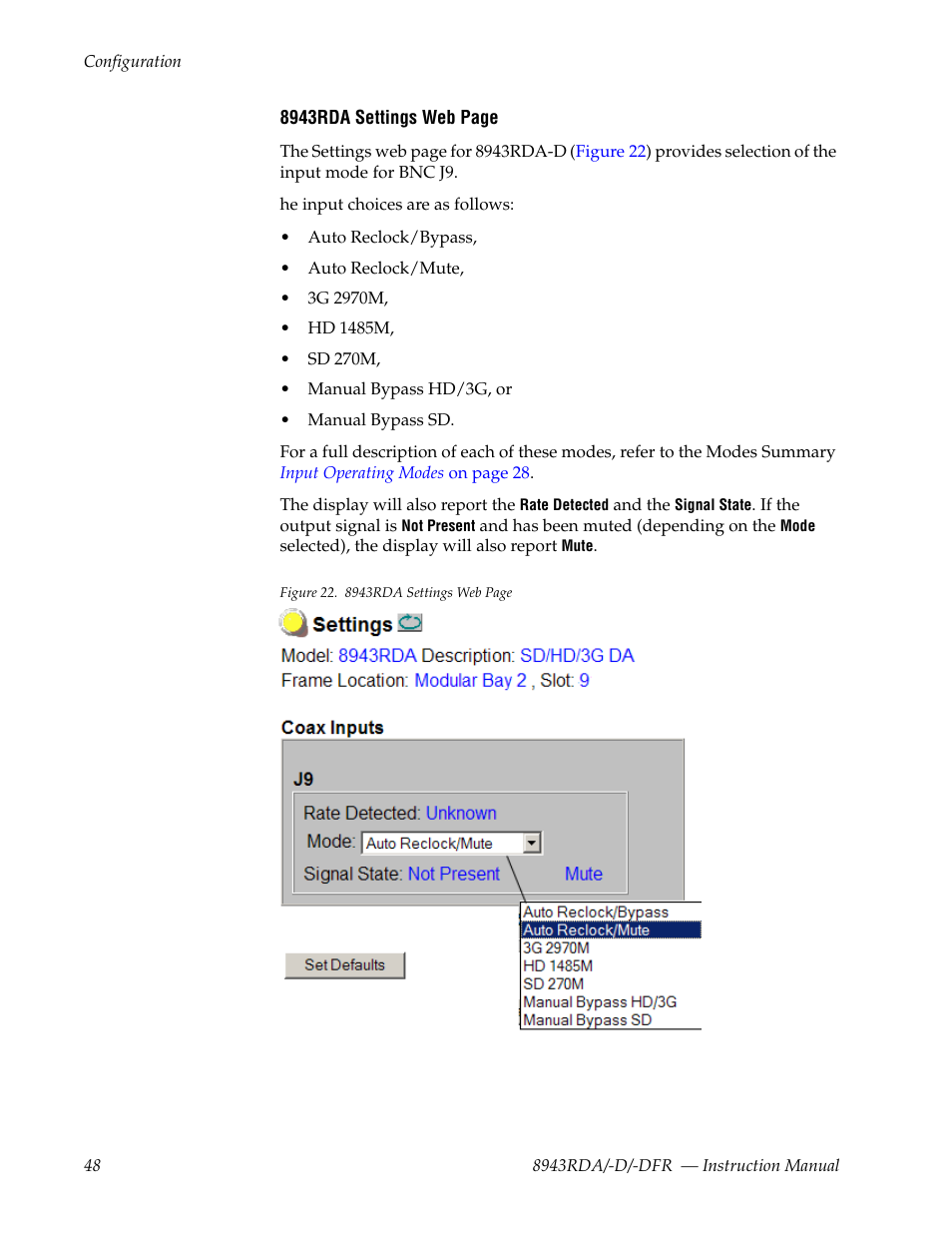 Grass Valley 8943RDA User Manual | Page 48 / 96