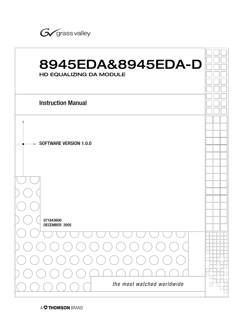 Grass Valley 8945EDA v.1.0.0 User Manual | 30 pages