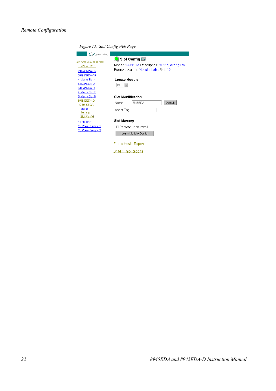 Grass Valley 8945EDA v.1.0.0 User Manual | Page 22 / 30