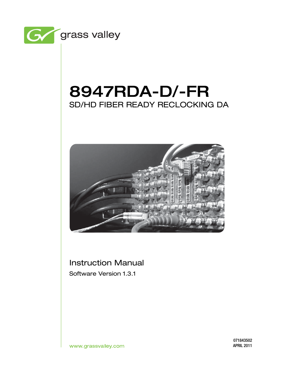 Grass Valley 8947RDA-D User Manual | 62 pages
