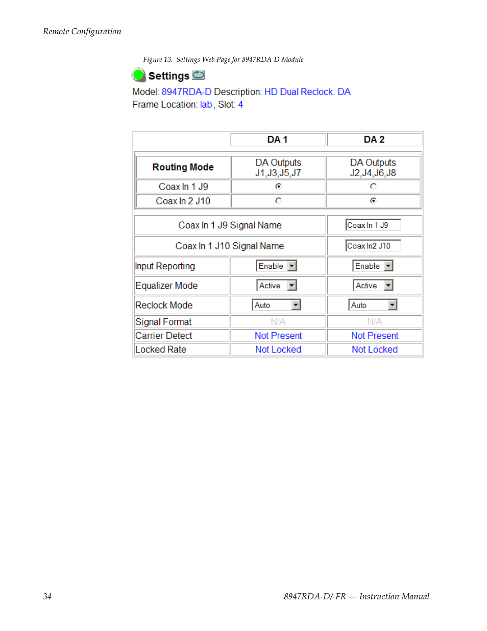 Grass Valley 8947RDA-D User Manual | Page 34 / 62