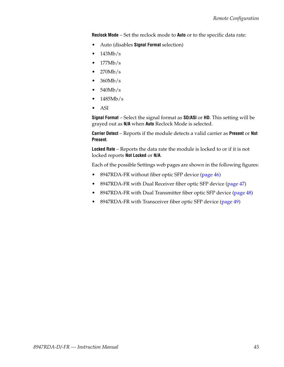 Grass Valley 8947RDA-D User Manual | Page 45 / 62