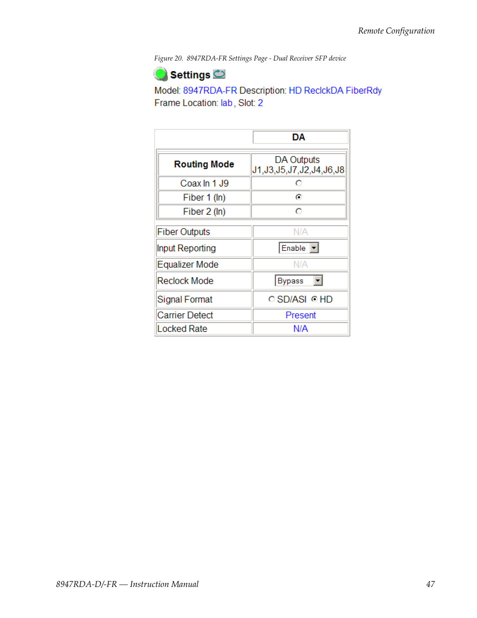 Grass Valley 8947RDA-D User Manual | Page 47 / 62