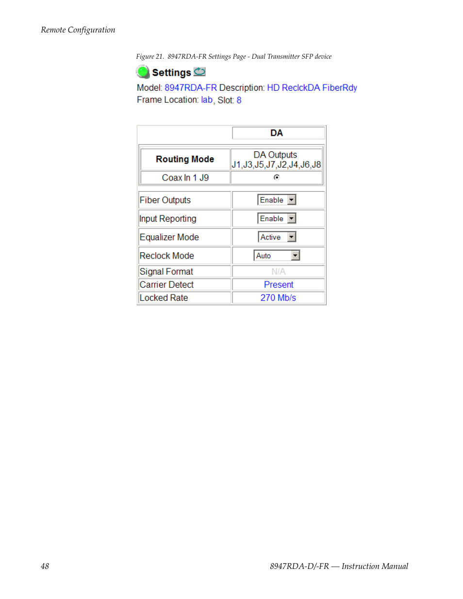 Grass Valley 8947RDA-D User Manual | Page 48 / 62