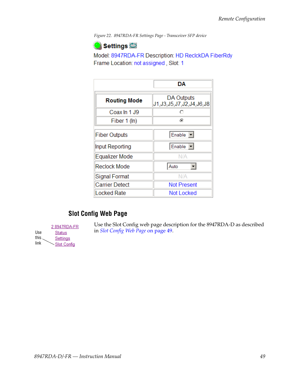 Lot config | Grass Valley 8947RDA-D User Manual | Page 49 / 62