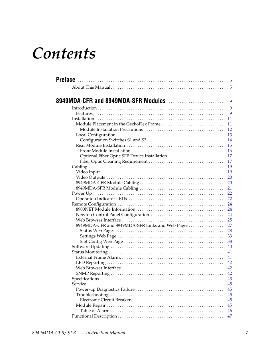 Grass Valley 8949MDA-CFR v.2.6.0 User Manual | Page 7 / 54