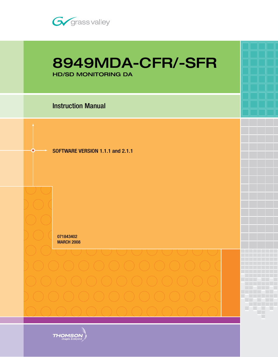 Grass Valley 8949MDA-CFR v.1.1.X User Manual | 50 pages