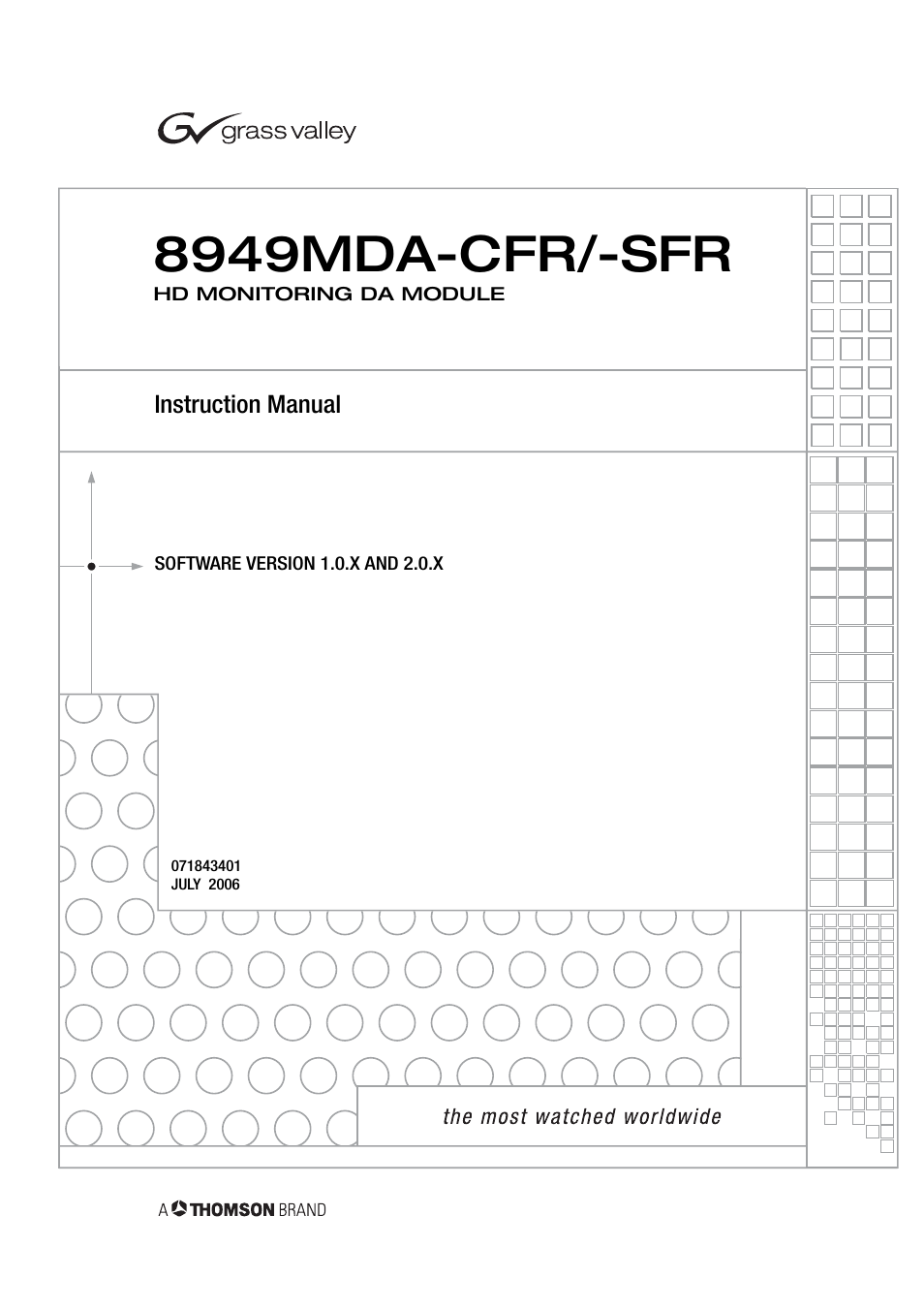 Grass Valley 8949MDA-CFR v.1.0.X User Manual | 34 pages