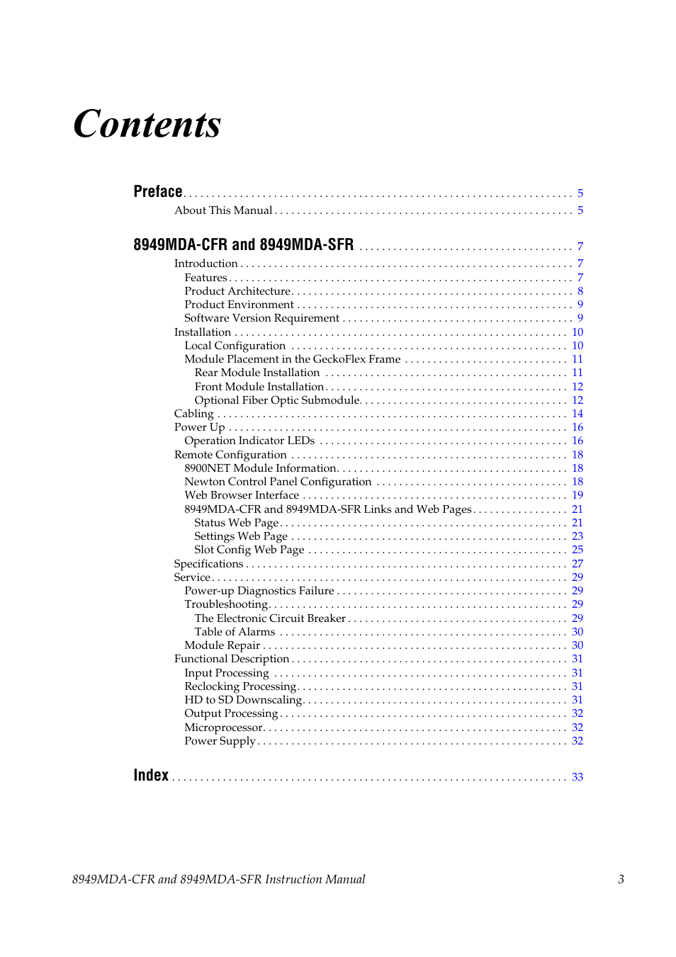 Grass Valley 8949MDA-CFR v.1.0.X User Manual | Page 3 / 34