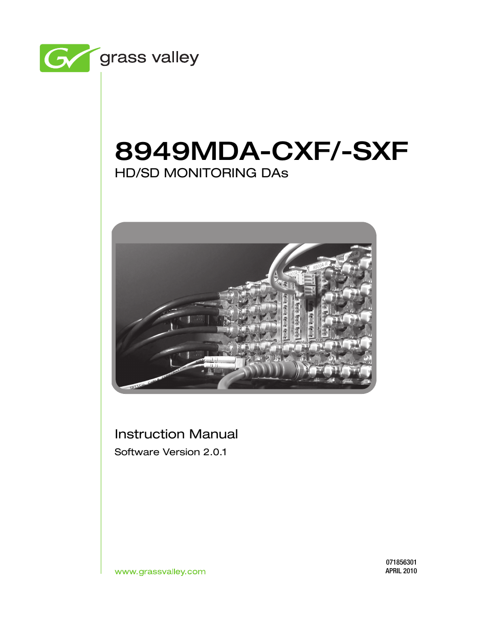 Grass Valley 8949MDA-CXF User Manual | 62 pages