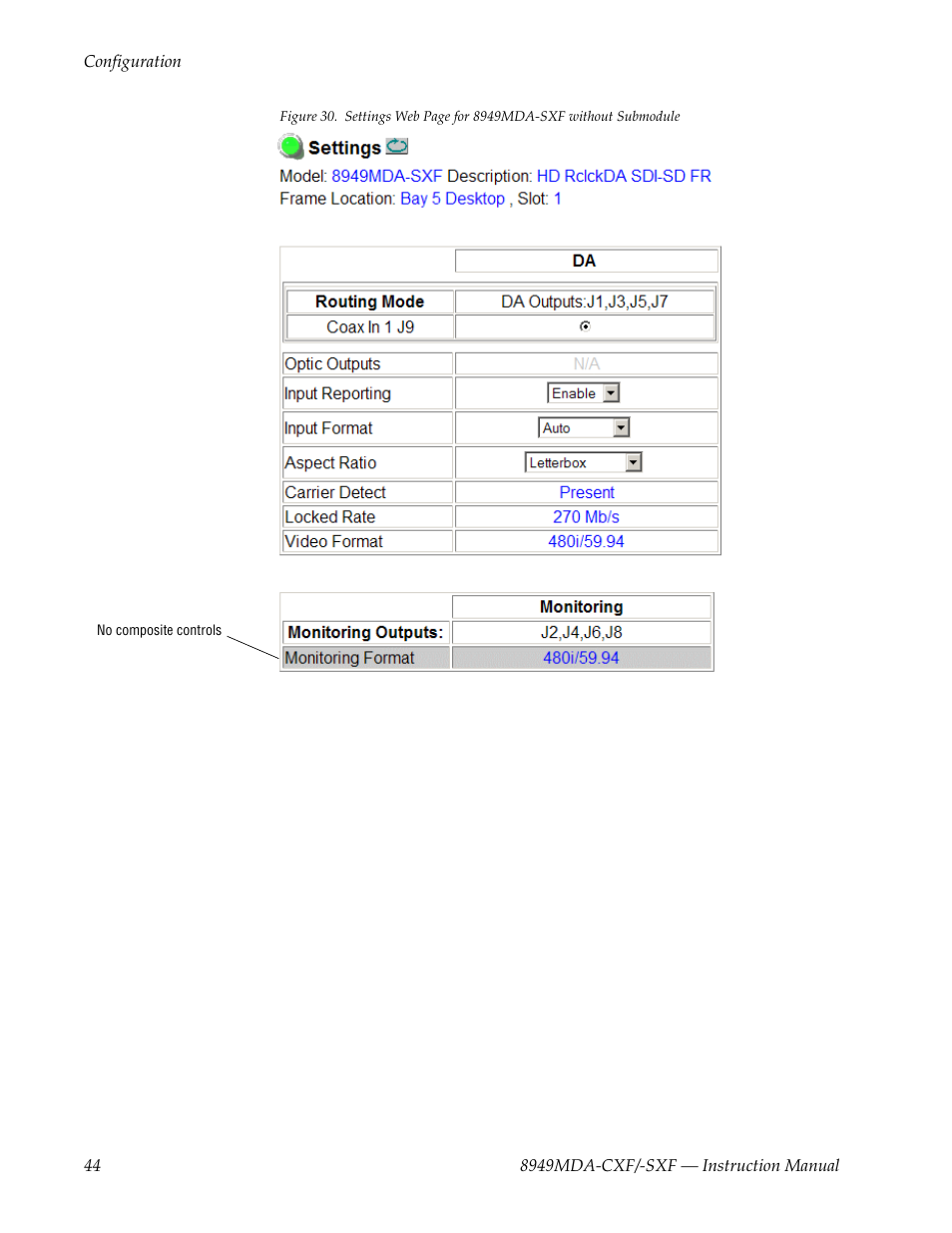 Grass Valley 8949MDA-CXF User Manual | Page 44 / 62