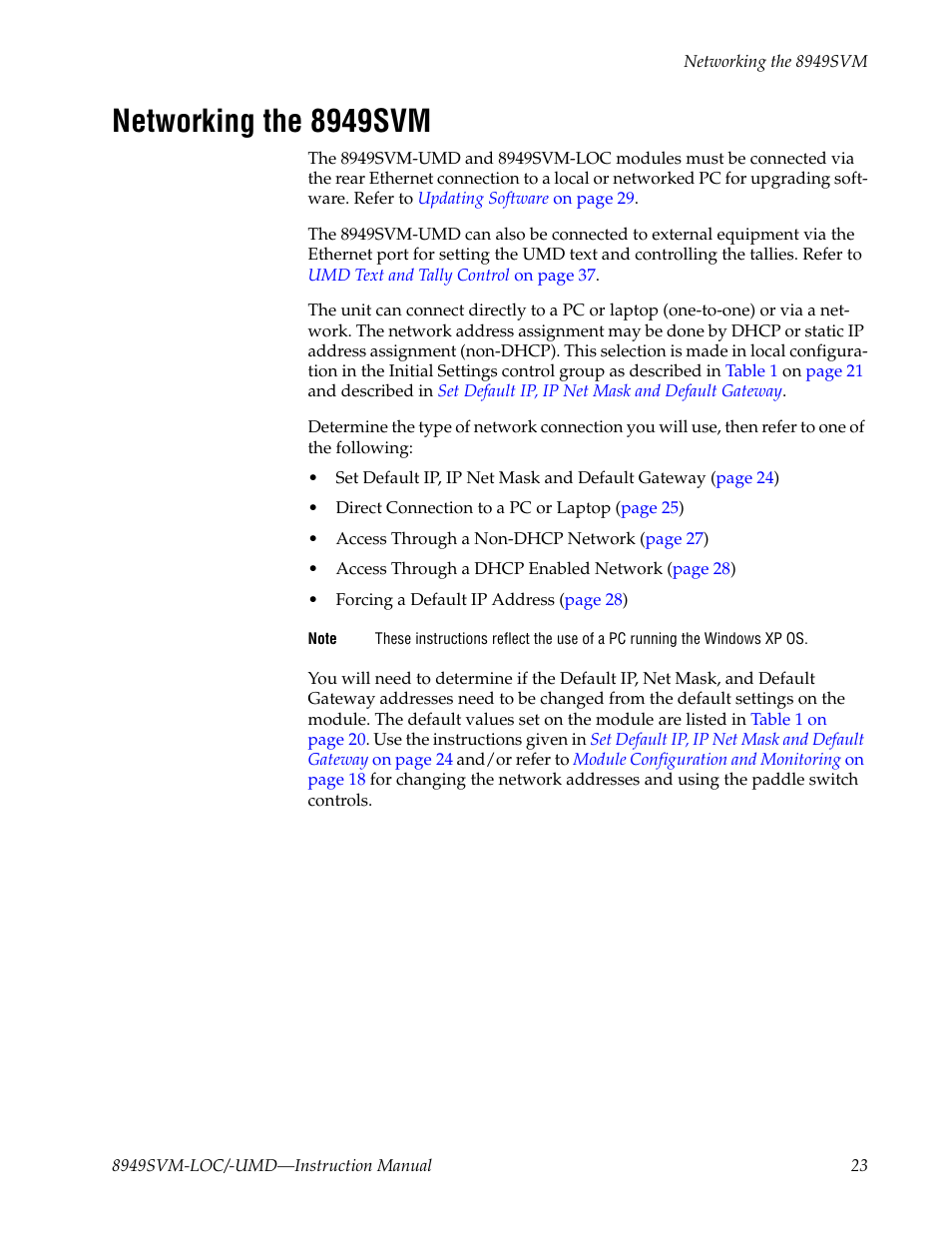 Networking the 8949svm | Grass Valley 8949SVM-LOC User Manual | Page 23 / 42