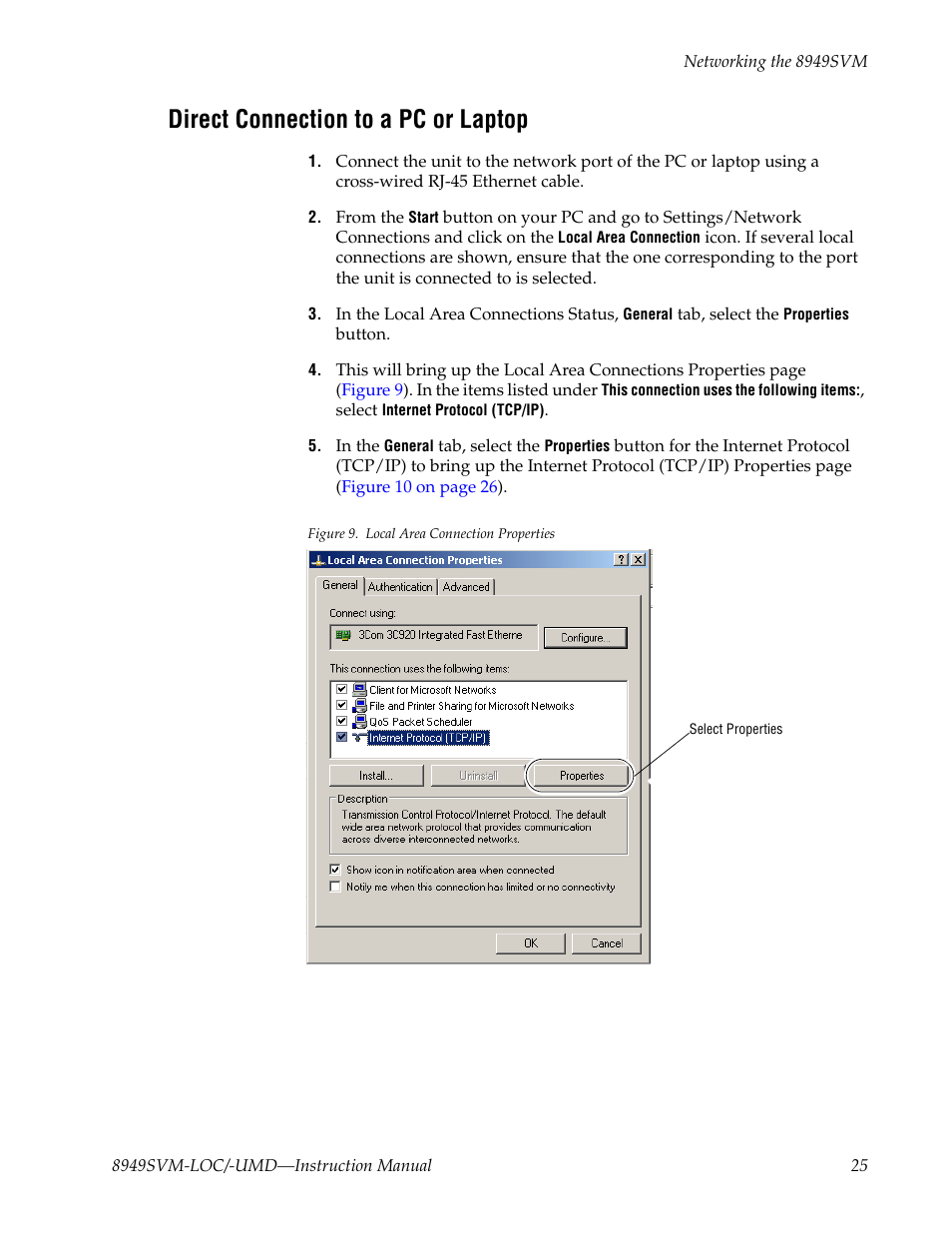 Direct connection to a pc or laptop, Pc or laptop | Grass Valley 8949SVM-LOC User Manual | Page 25 / 42