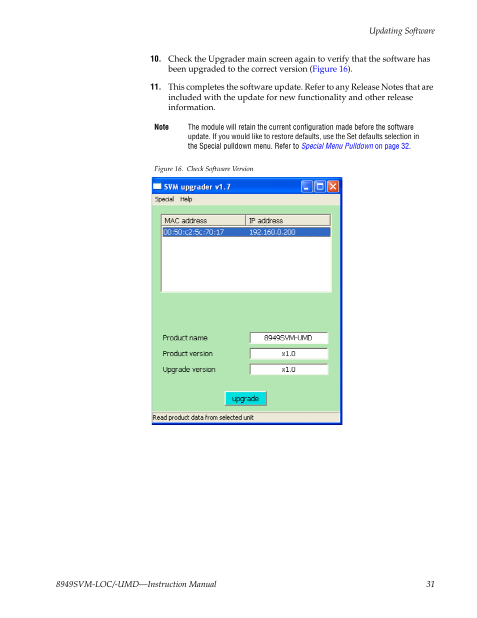 Grass Valley 8949SVM-LOC User Manual | Page 31 / 42