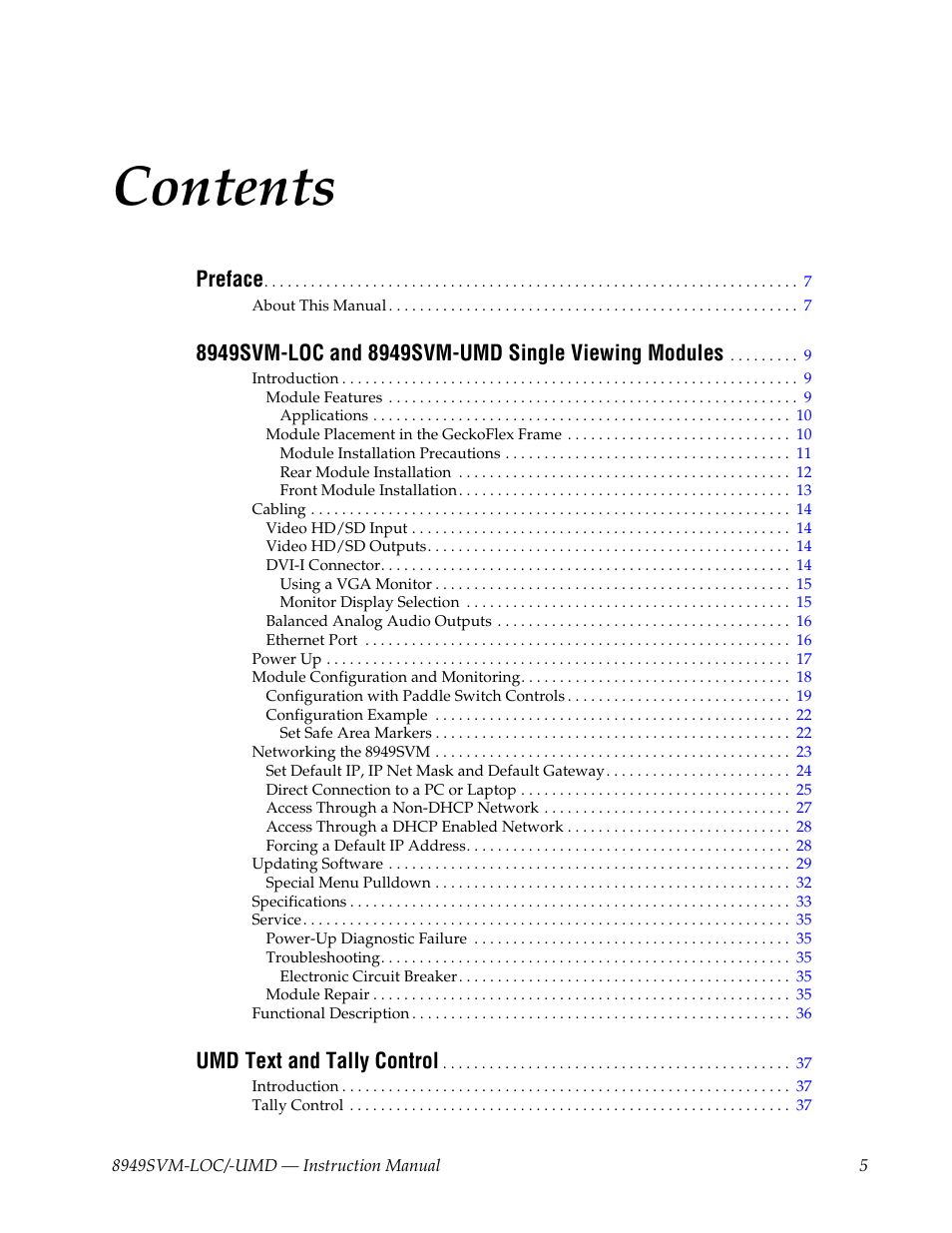 Grass Valley 8949SVM-LOC User Manual | Page 5 / 42