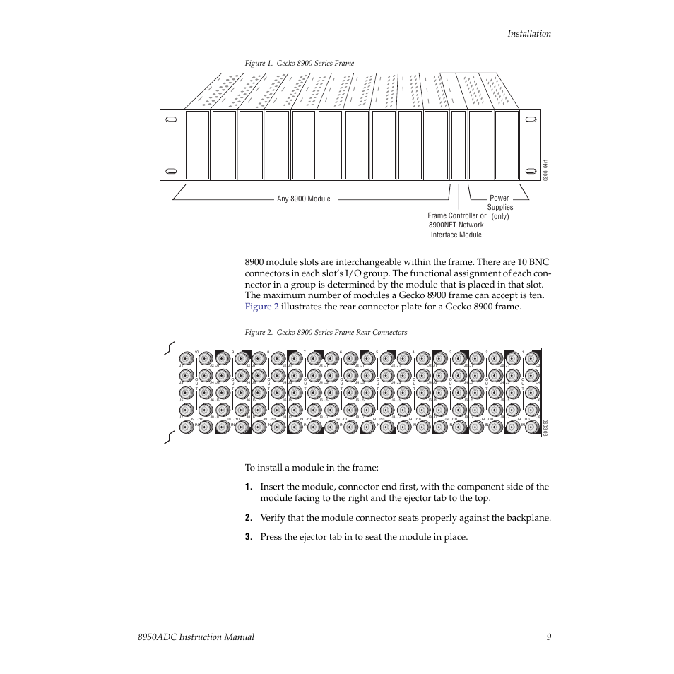 E the left ten locations. refer to, Figure 1 | Grass Valley 8950ADC User Manual | Page 9 / 46