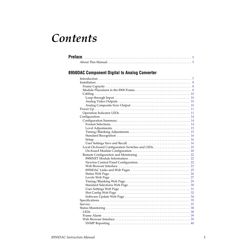 Grass Valley 8950DAC User Manual | Page 3 / 48