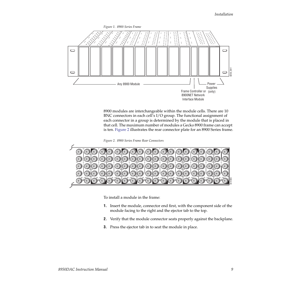 E the left ten locations. refer to | Grass Valley 8950DAC User Manual | Page 9 / 48
