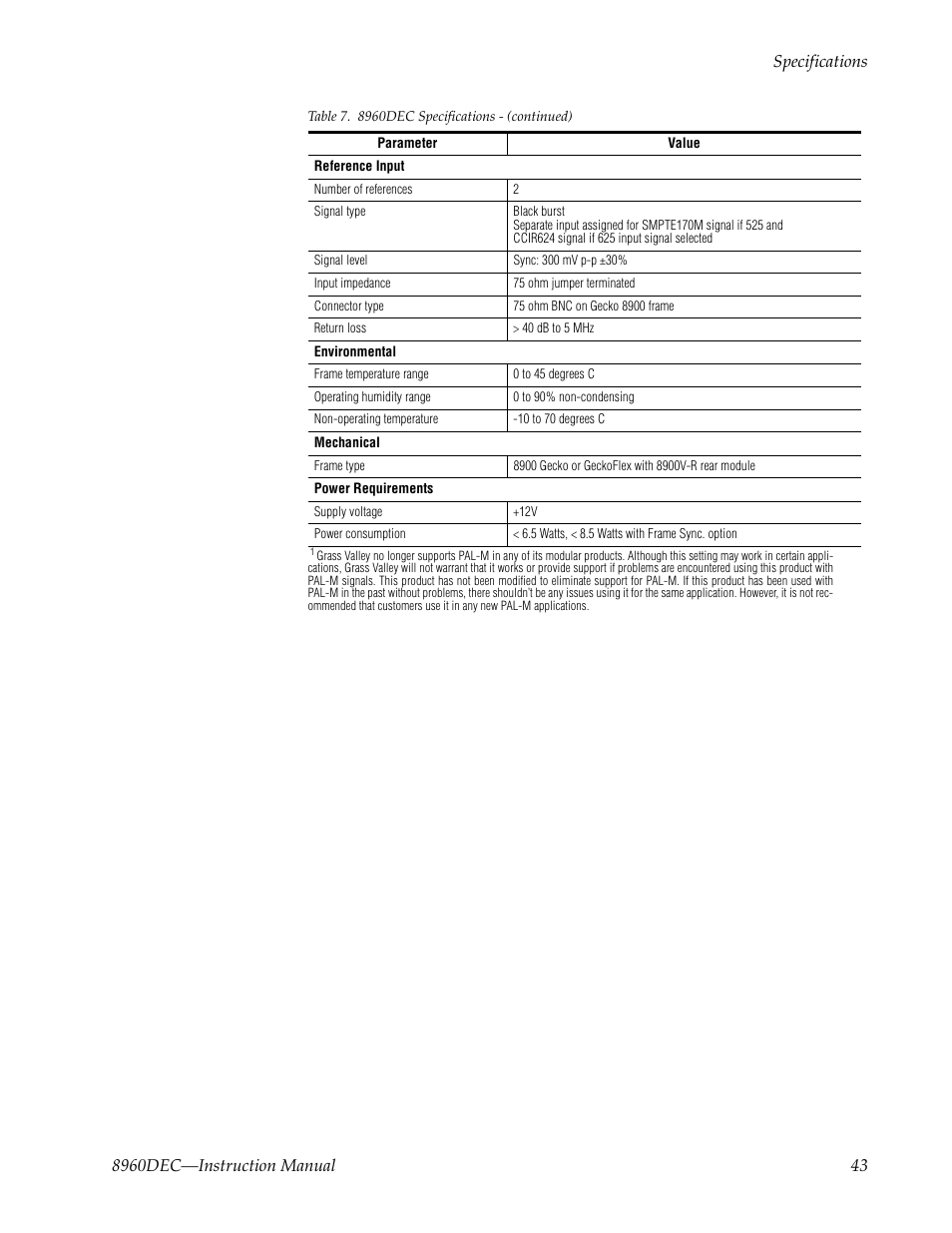 Grass Valley 8960DEC User Manual | Page 43 / 54