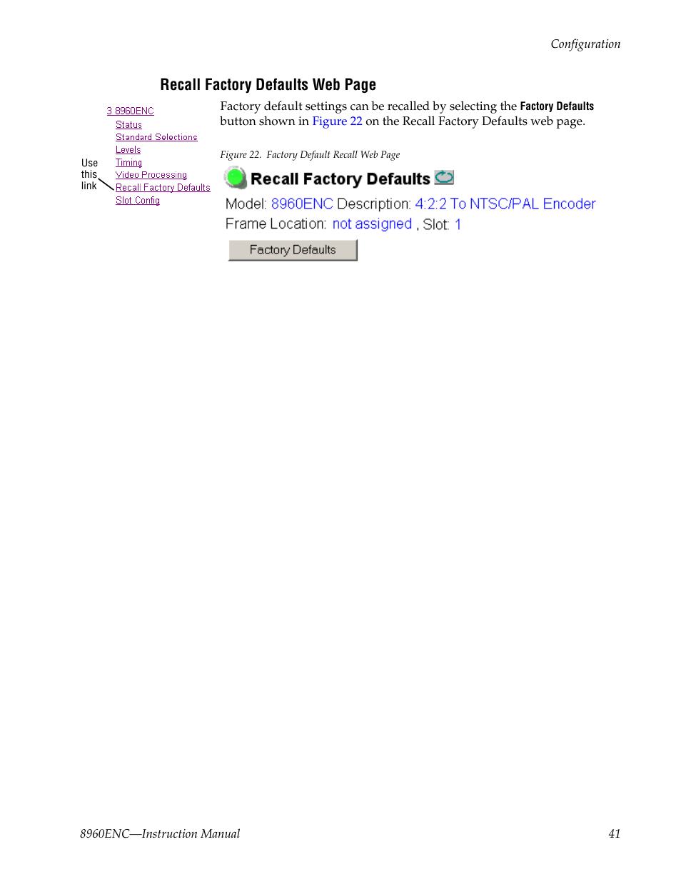 Grass Valley 8960ENC v.8.1.0 User Manual | Page 41 / 58