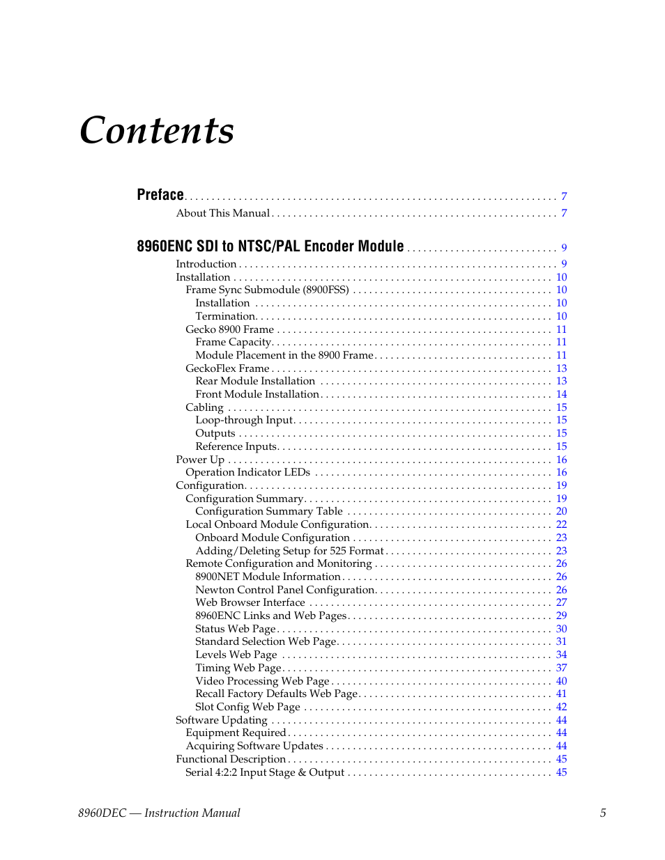 Grass Valley 8960ENC v.8.1.0 User Manual | Page 5 / 58