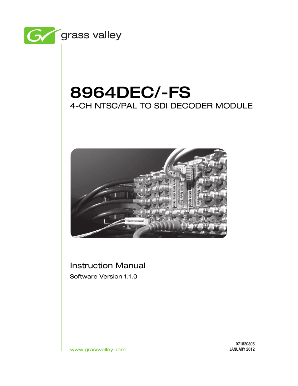 Grass Valley 8964DEC v.1.1.0 User Manual | 72 pages