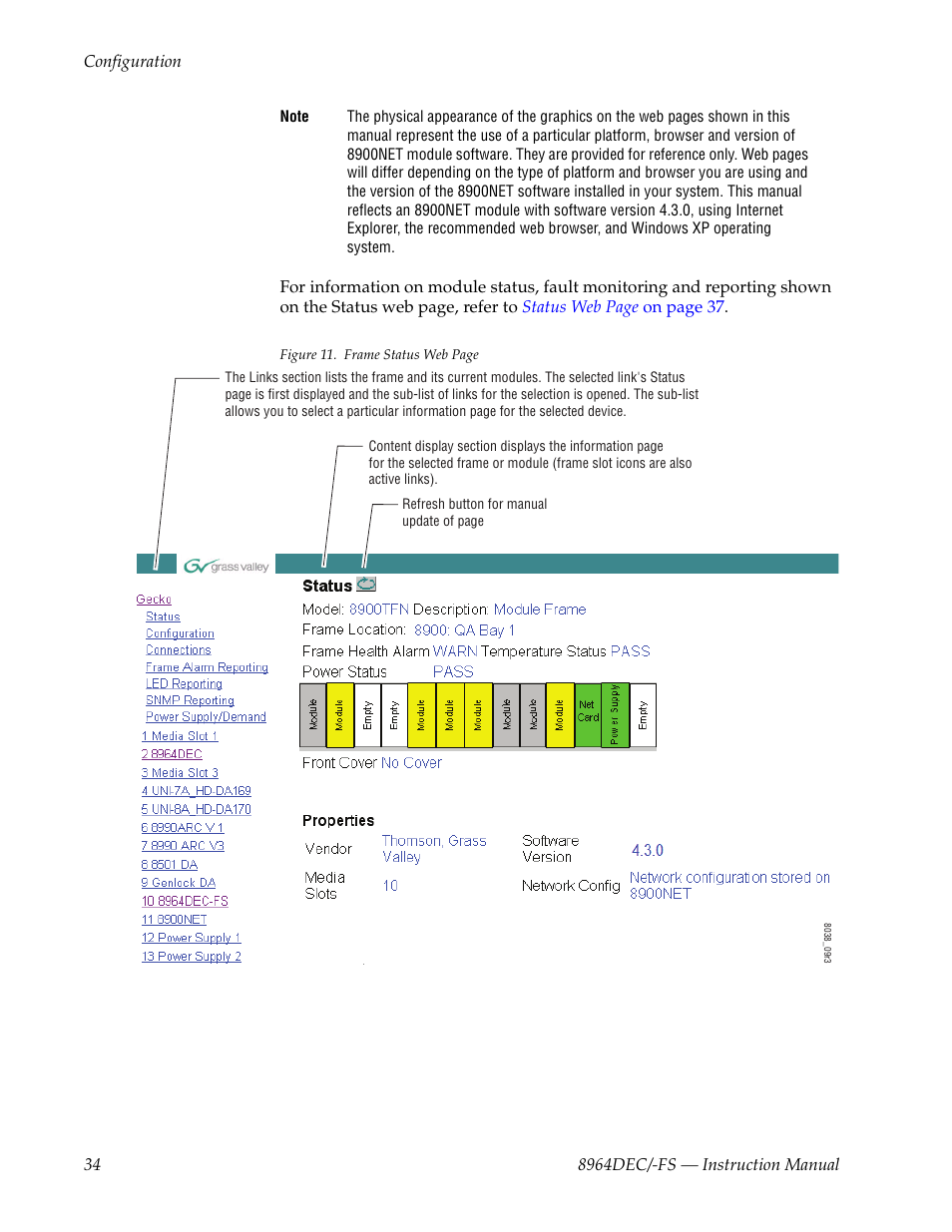 Grass Valley 8964DEC v.1.1.0 User Manual | Page 34 / 72