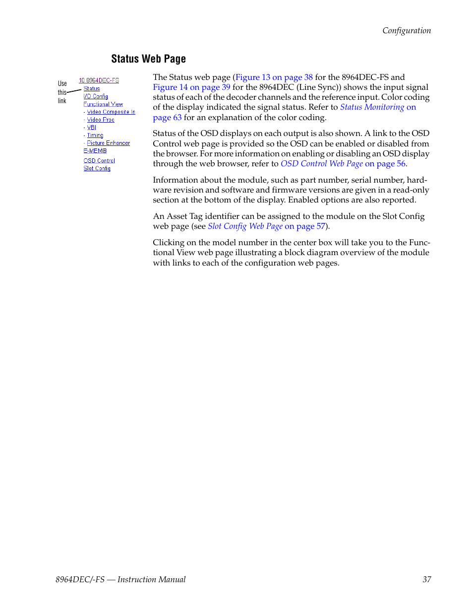 Tion | Grass Valley 8964DEC v.1.1.0 User Manual | Page 37 / 72