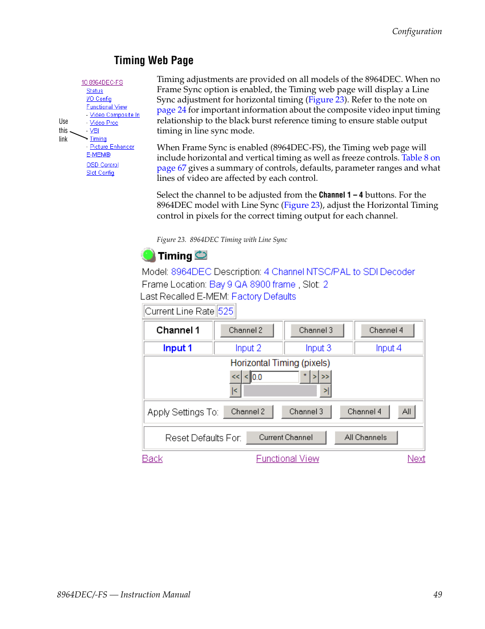 Grass Valley 8964DEC v.1.1.0 User Manual | Page 49 / 72