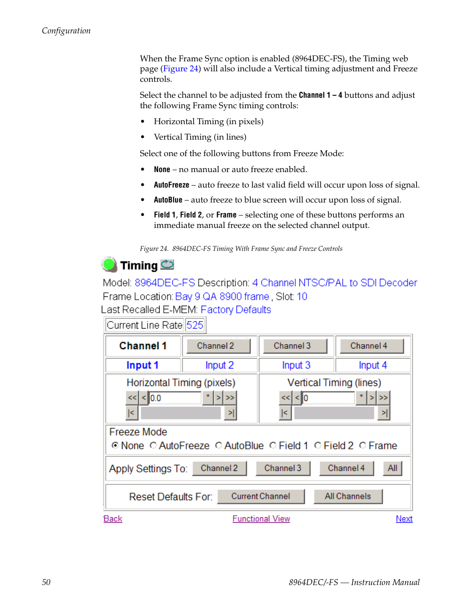 Grass Valley 8964DEC v.1.1.0 User Manual | Page 50 / 72