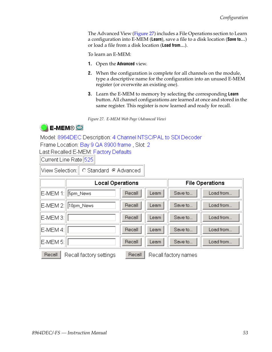 Grass Valley 8964DEC v.1.1.0 User Manual | Page 53 / 72