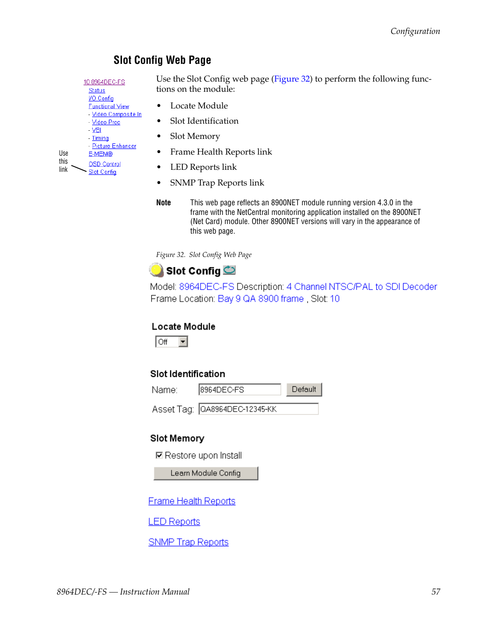 Grass Valley 8964DEC v.1.1.0 User Manual | Page 57 / 72