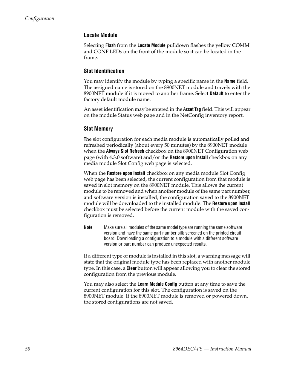 Grass Valley 8964DEC v.1.1.0 User Manual | Page 58 / 72