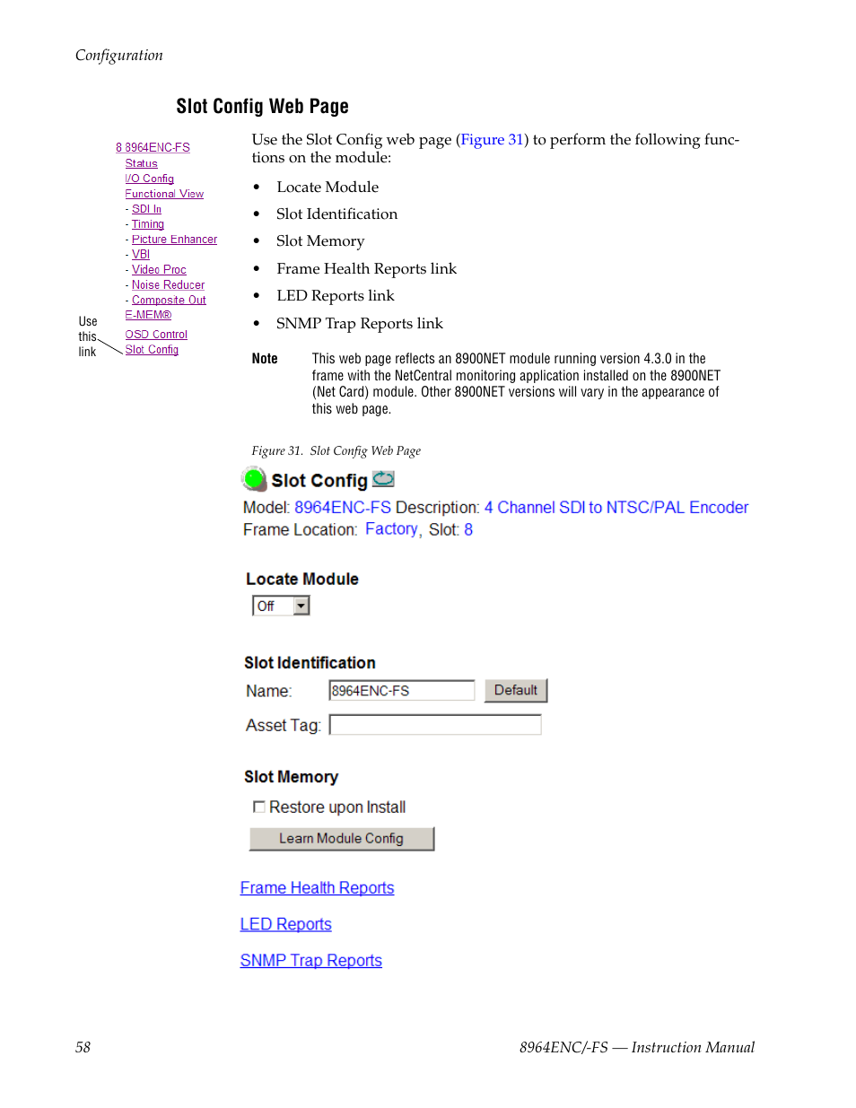 Grass Valley 8964ENC v.1.2.2 User Manual | Page 58 / 74