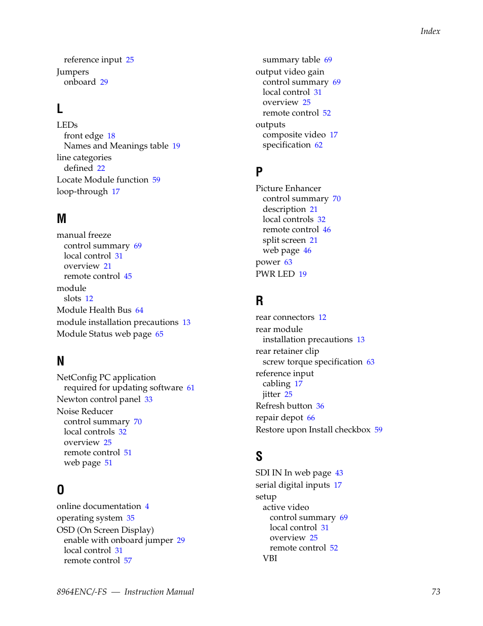 Grass Valley 8964ENC v.1.2.2 User Manual | Page 73 / 74