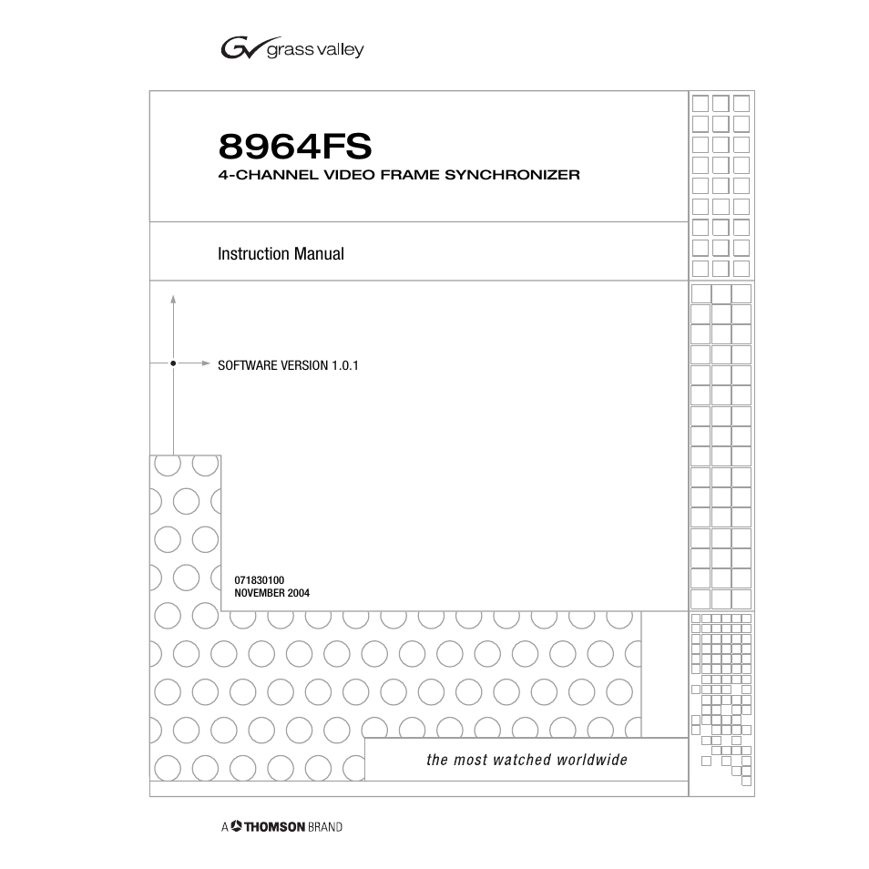 Grass Valley 8964FS User Manual | 54 pages