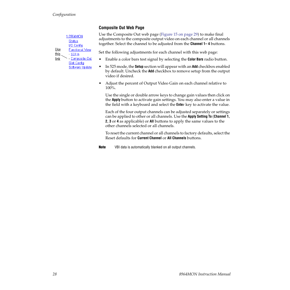 Omposite out | Grass Valley 8964MON User Manual | Page 28 / 42