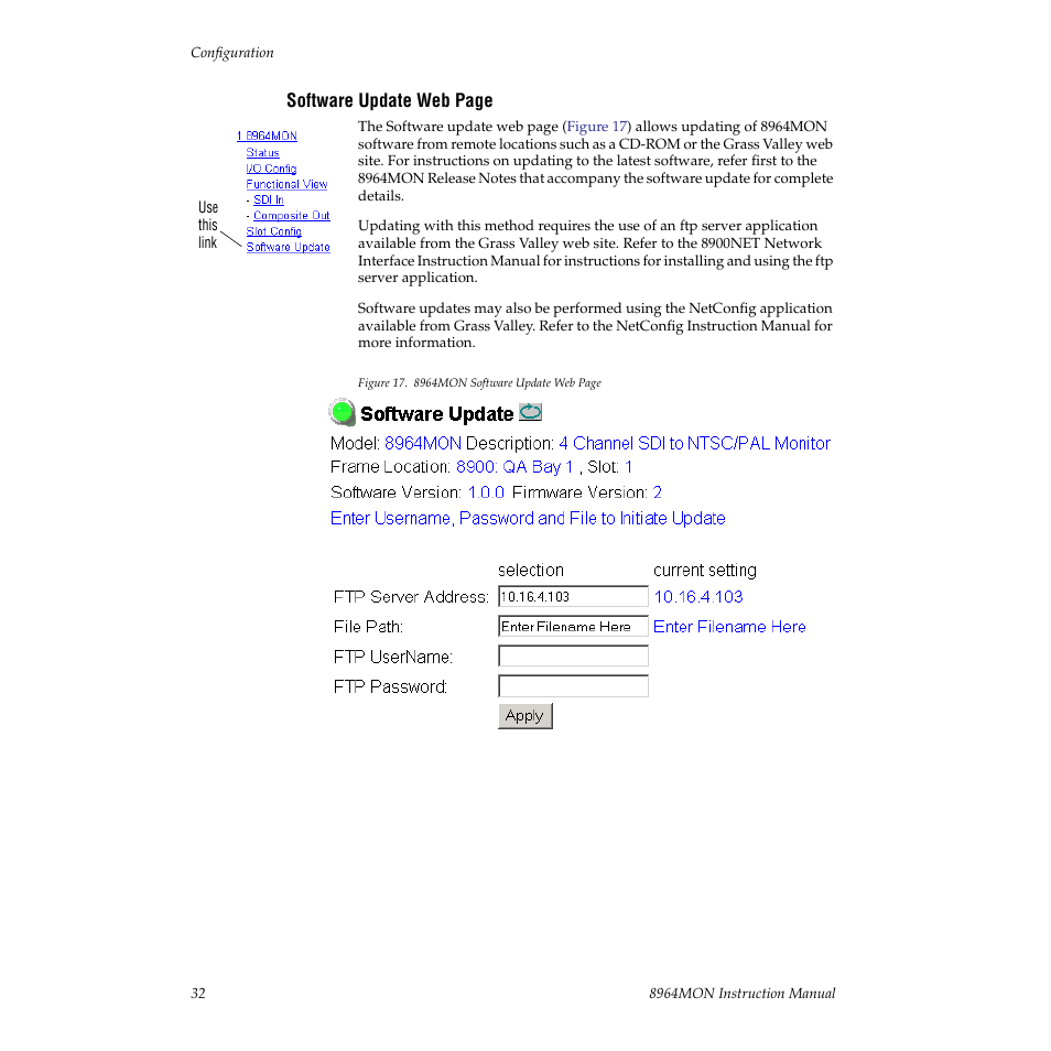 Web site | Grass Valley 8964MON User Manual | Page 32 / 42