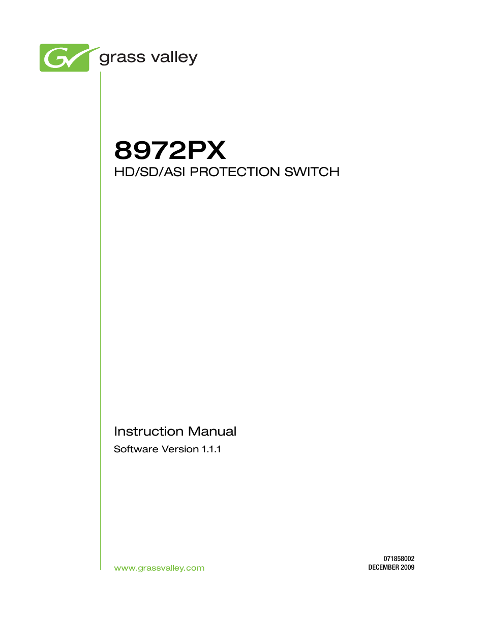 8972px | Grass Valley 8972PX User Manual | Page 3 / 90