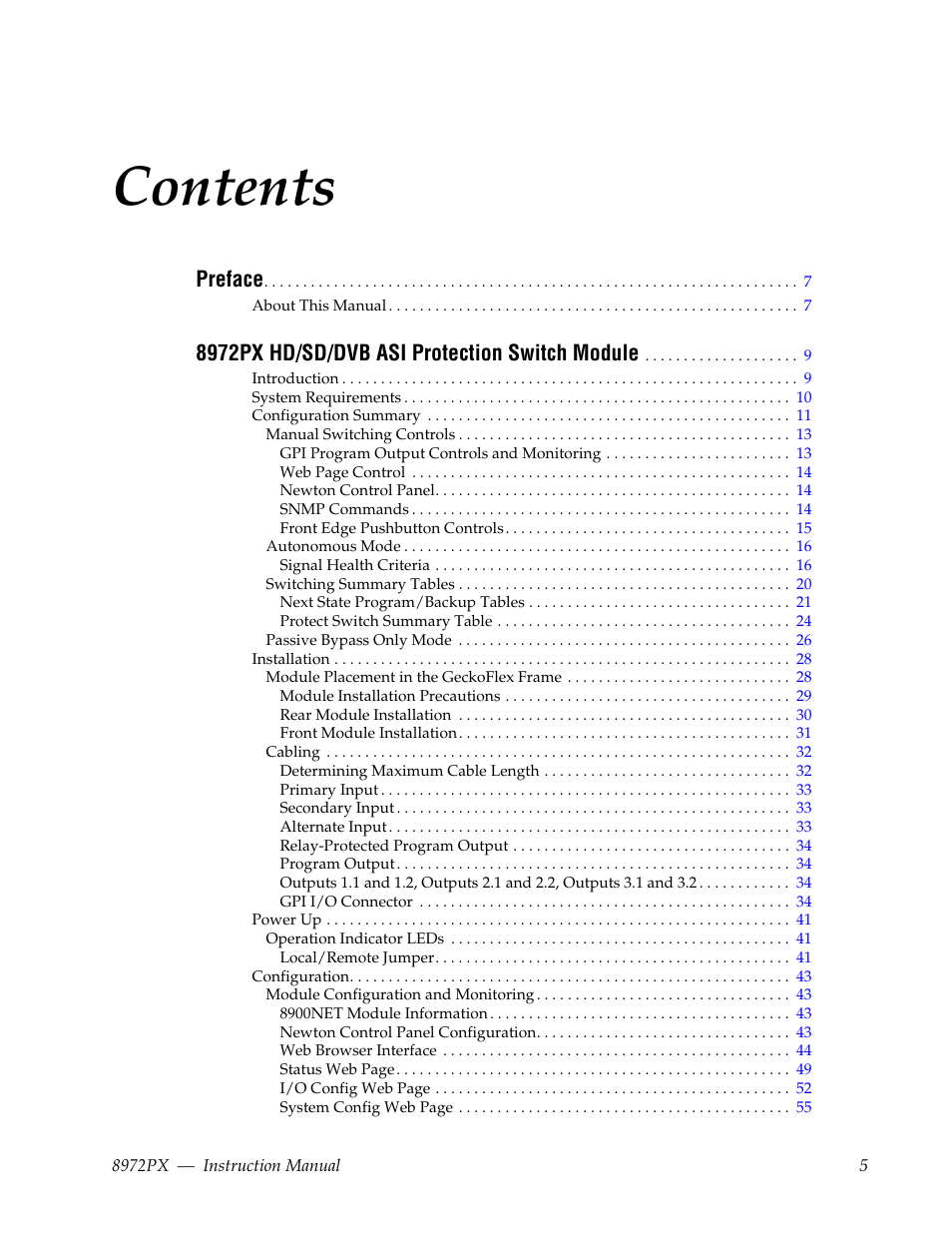 Grass Valley 8972PX User Manual | Page 5 / 90
