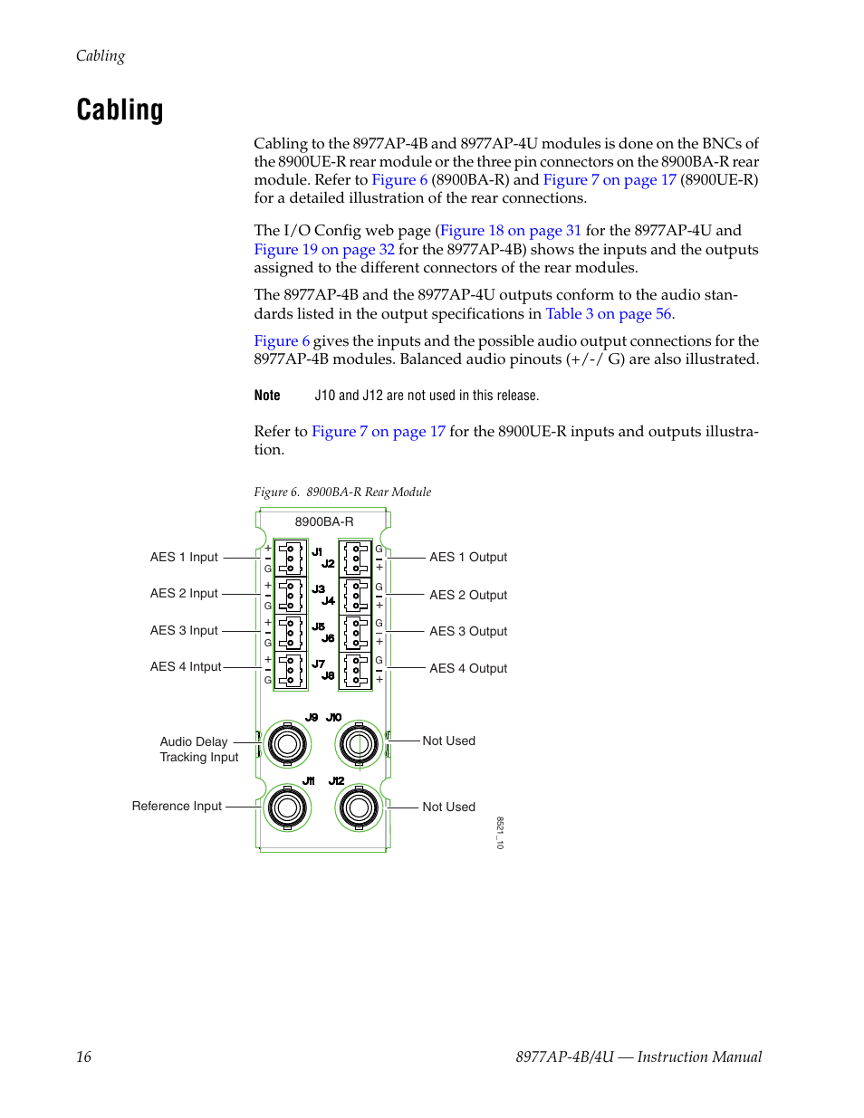 Cabling | Grass Valley 8977AP-4B User Manual | Page 16 / 68
