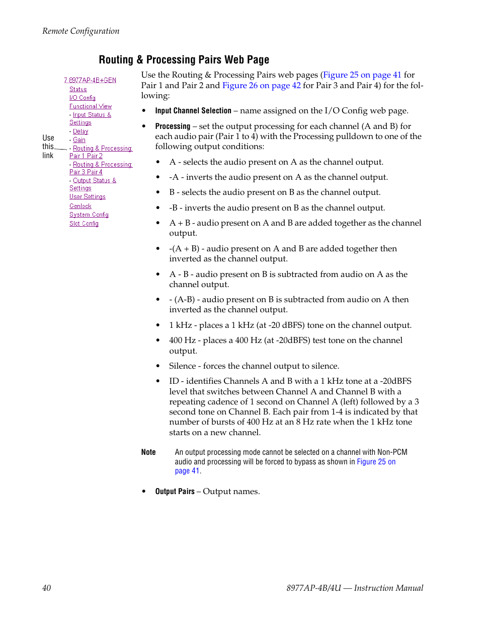 Routing & processing pairs web page | Grass Valley 8977AP-4B User Manual | Page 40 / 68